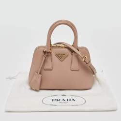 Pre Owned Prada Beige Saffiano Leather Mini Promenade Crossbody Bag
