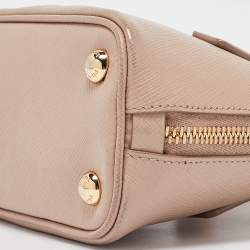 Pre Owned Prada Beige Saffiano Leather Mini Promenade Crossbody Bag