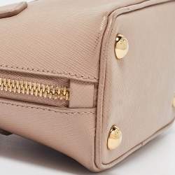 Pre Owned Prada Beige Saffiano Leather Mini Promenade Crossbody Bag