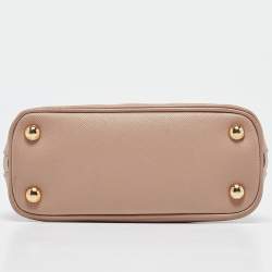 Pre Owned Prada Beige Saffiano Leather Mini Promenade Crossbody Bag