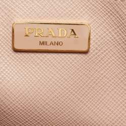 Pre Owned Prada Beige Saffiano Leather Mini Promenade Crossbody Bag