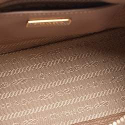 Pre Owned Prada Beige Saffiano Leather Mini Promenade Crossbody Bag