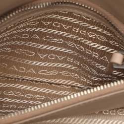 Pre Owned Prada Beige Quilted Leather Medium Diagramme Shoulder Bag