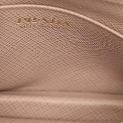 Prada Beige Leather Logo Coin Purse