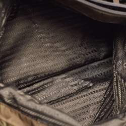 Prada Olive Green Nylon and Leather Shopper Tote