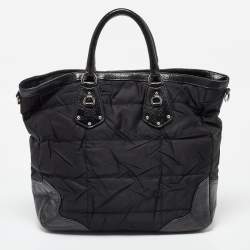 مملوكة مسبقًا Prada Black Nylon and Leather Shopper Tote