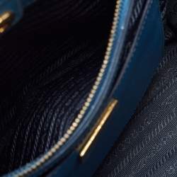 Prada Two Tone Blue Saffiano Leather Open Tote