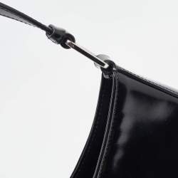 Prada Black Glossy Leather Cleo Shoulder Bag