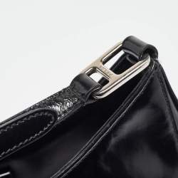 Prada Black Glossy Leather Cleo Shoulder Bag