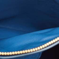 Pre Owned Prada Blue Ostrich Twin Pocket Tote