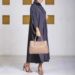 Pre Owned Prada Beige Saffiano Lux Leather Large Galleria Tote