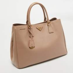 Pre Owned Prada Beige Saffiano Lux Leather Large Galleria Tote