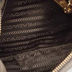 Prada Grey Vitello Daino Leather Double Zip Crossbody Bag