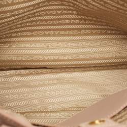 Pre Owned Prada Beige Saffiano Lux Leather Medium Middle Zip Tote