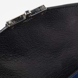 Pre Owned Prada Blue Saffiano Lux Leather Mini Sound Flap Crossbody Bag