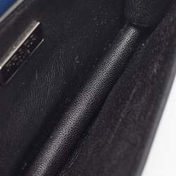 Pre Owned Prada Blue Saffiano Lux Leather Mini Sound Flap Crossbody Bag