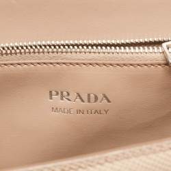 Pre Owned Prada Beige/Red Saffiano Cuir Leather Monochrome Shoulder Bag