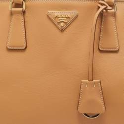 Pre Owned Prada Natural Leather Extra Large Galleria Tote