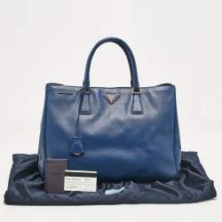 Prada Blue Saffiano Lux Leather Large Galleria Tote