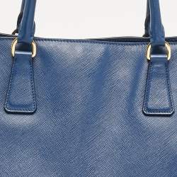 Prada Blue Saffiano Lux Leather Large Galleria Tote