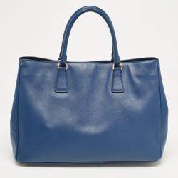 Prada Blue Saffiano Lux Leather Large Galleria Tote