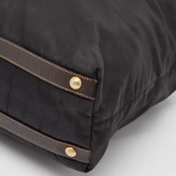 Prada Black Tessuto Nylon and Leather Zip Tote