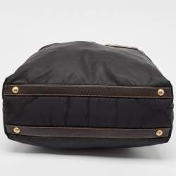 Prada Black Tessuto Nylon and Leather Zip Tote
