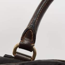 Prada Black Tessuto Nylon and Leather Zip Tote