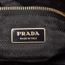 Prada Black Tessuto Nylon and Leather Zip Tote