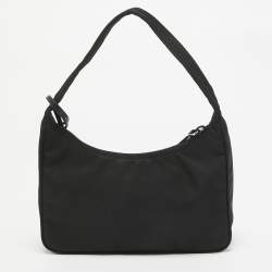 Pre Owned Prada Black Nylon Re-Edition 2000 Baguette Bag