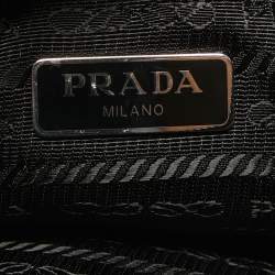 Pre Owned Prada Black Nylon Re-Edition 2000 Baguette Bag