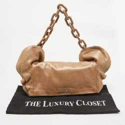 مملوكة مسبقًا حقيبة كتف برادا رافل جلد بني ميتاليك