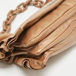 مملوكة مسبقًا حقيبة كتف برادا رافل جلد بني ميتاليك