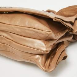 مملوكة مسبقًا حقيبة كتف برادا رافل جلد بني ميتاليك