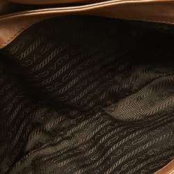 مملوكة مسبقًا حقيبة كتف برادا رافل جلد بني ميتاليك