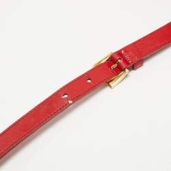 Pre Owned Prada Red Patent Leather Snap Tote