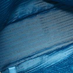 Pre Owned Prada Blue Saffiano Lux Leather Large Double Zip Tote