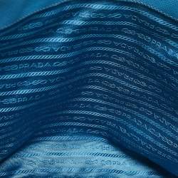 Pre Owned Prada Blue Saffiano Lux Leather Large Double Zip Tote