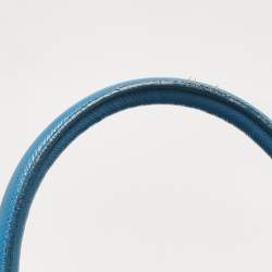 Pre Owned Prada Blue Saffiano Lux Leather Large Double Zip Tote