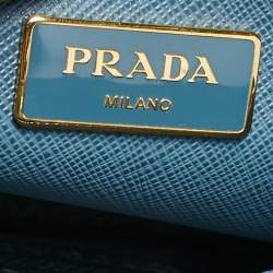 Prada Blue Saffiano Lux Leather Medium Promenade Bag