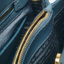 Prada Blue Saffiano Lux Leather Medium Promenade Bag