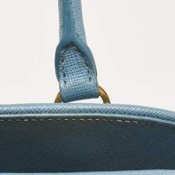 Prada Blue Saffiano Lux Leather Medium Promenade Bag