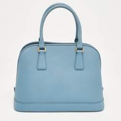 Prada Blue Saffiano Lux Leather Medium Promenade Bag