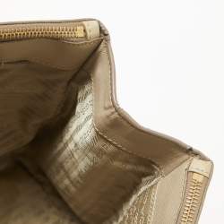 Pre Owned Prada Light Beige Saffiano Lux Leather Large Double Zip Tote