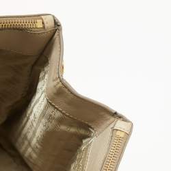 Pre Owned Prada Light Beige Saffiano Lux Leather Large Double Zip Tote