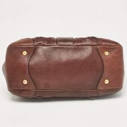 Prada Dark Brown Cervo Animalier Leather Satchel