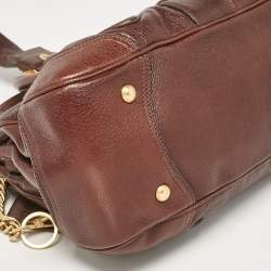 Prada Dark Brown Cervo Animalier Leather Satchel