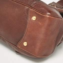 Prada Dark Brown Cervo Animalier Leather Satchel