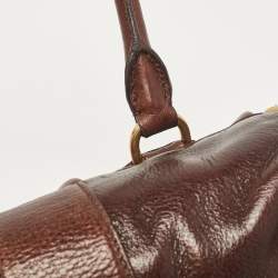 Prada Dark Brown Cervo Animalier Leather Satchel