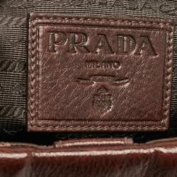 Prada Dark Brown Cervo Animalier Leather Satchel